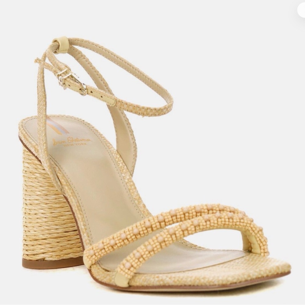 Sam Edelman Tan Beaded Wedge Sandals